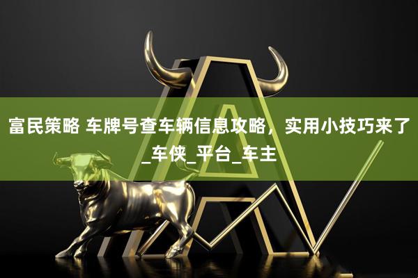 富民策略 车牌号查车辆信息攻略，实用小技巧来了_车侠_平台_车主